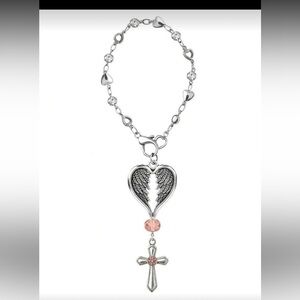 New guardian heart wing cross charm